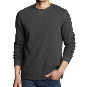 Eddie Bauer Men's Thermal Crew Neck Dark Gray Sweater